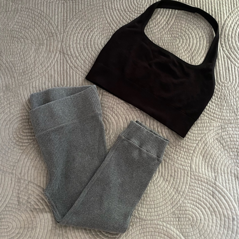 Alo meets Fabletics Set/Capri + halter bra size L